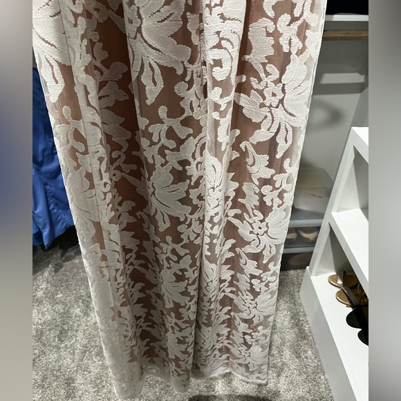 Lulus bridal white lace, wide leg jumpsuit - Picture 4 of 7